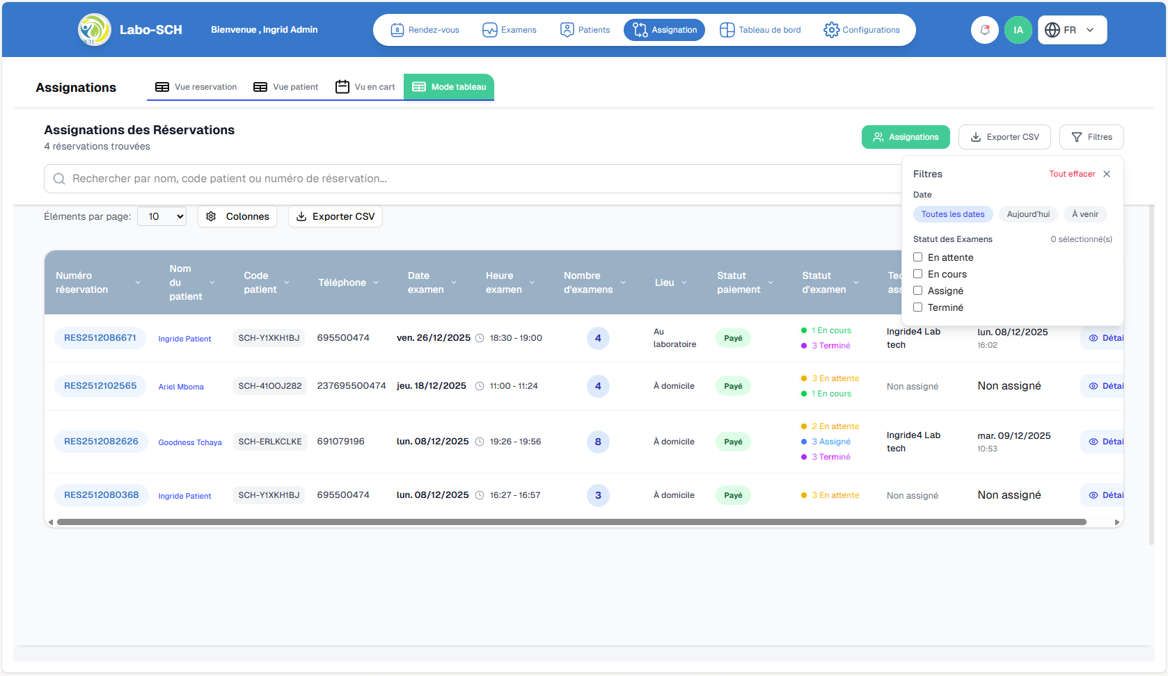 Vue en cartes (Kanban)