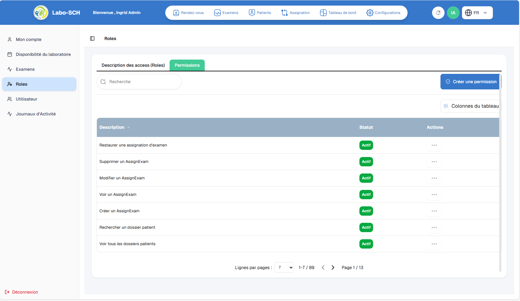 Gestion des permissions