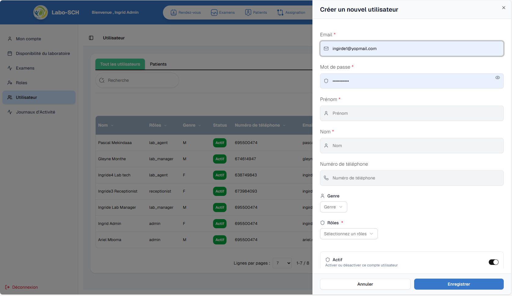 Créer un utilisateur