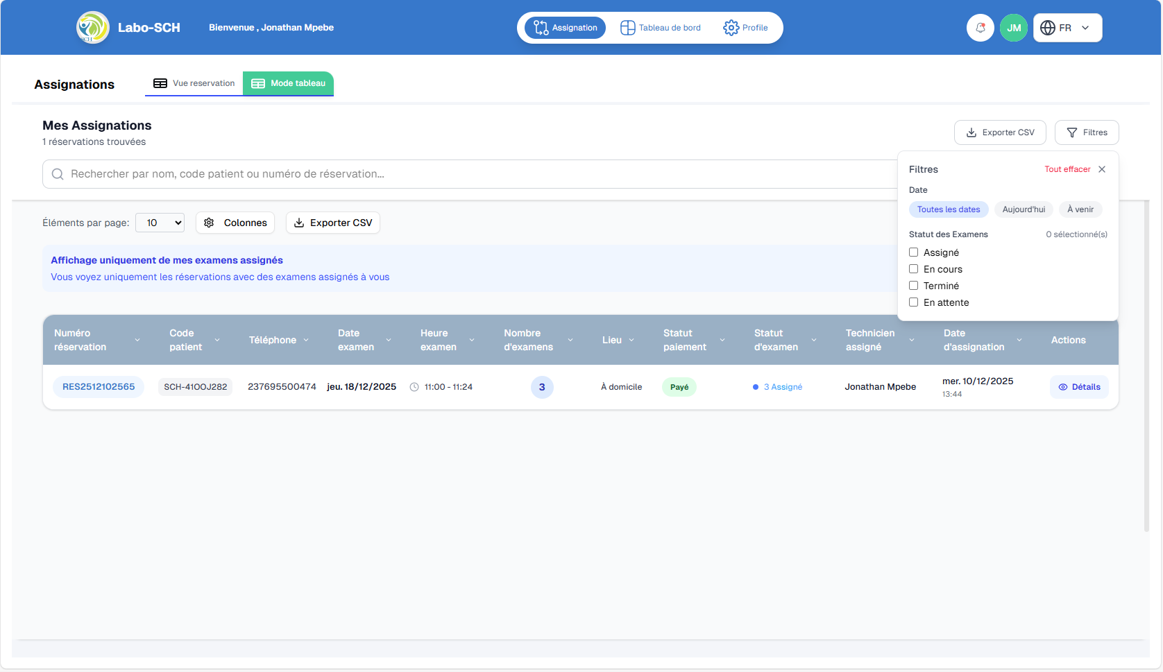 Vue en cartes (Kanban)