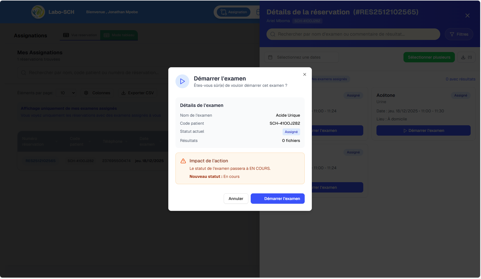 Détails et assignation