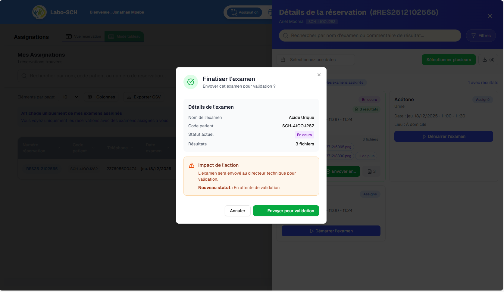 Détails et assignation